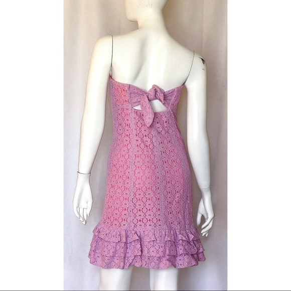 Lilly Pulitzer Dress NWT Sz 6 Pink Lace Strapless - Picture 2 of 7